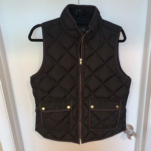 J Crew black quilted vest.